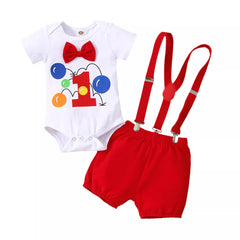 Baby Cake Smash Outfit One Year Birthday Outfit for Boy 2pcs