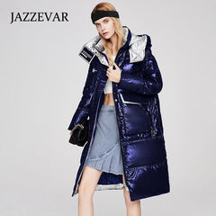 Custom Hooded Blue Women’s Thicker Down Winter Jacket Warm Ladies Coat