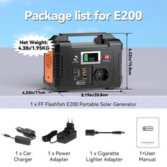 110V Portable Power Station Solar Generator AC 200W 151WH Battery