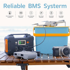 110V Portable Power Station Solar Generator AC 200W 151WH Battery