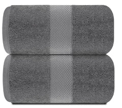 2 Pack Luxury Soft Bath Sheet Towels 650 GSM Extra Large 35x70 inch Grey Color