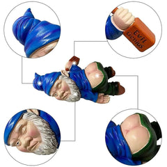 Drunk Dwarf Garden Gnome Decoration Drunken Ornament Decor Yard Patio Lawn US