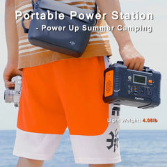 110V Portable Power Station Solar Generator AC 200W 151WH Battery