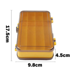 Double Sided Fishing Tackle Box 13 Compartments