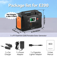 110V Portable Power Station Solar Generator AC 200W 151WH Battery