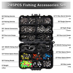 245Pcs/Box Fishing Accessories Kit Including Fishing Hooks and lots more