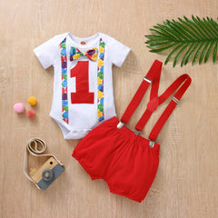 Baby Cake Smash Outfit One Year Birthday Outfit for Boy 2pcs