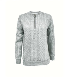 Women's Half-Sleeve Pullover Sweater with Zipper