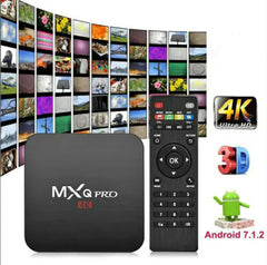 MXQ Pro 4K Ultra HD 64Bit Wifi Android 7.1 Quad Core Smart TV Box Media Player