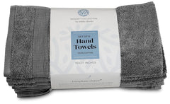 Resort Collection Soft Hand Towels 16x27 in 6 Pack Smoke Grey Luxury Hotel